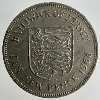 1968 Jersey 10p Ten-Pence Coin | Fine Collectable Grade