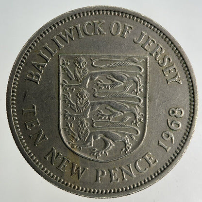 1968 Jersey 10p Ten-Pence Coin | Fine Collectable Grade