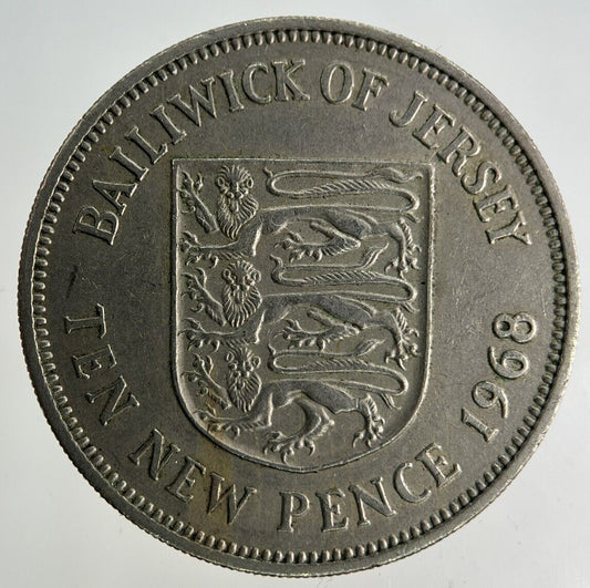 1968 Jersey 10p Ten-Pence Coin | Fine Collectable Grade