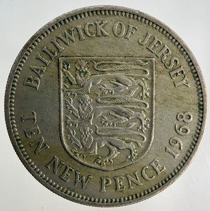1968 Jersey 10p Ten-Pence Coin | Fine Collectable Grade
