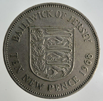 1968 Jersey 10p Ten-Pence Coin | Fine Collectable Grade