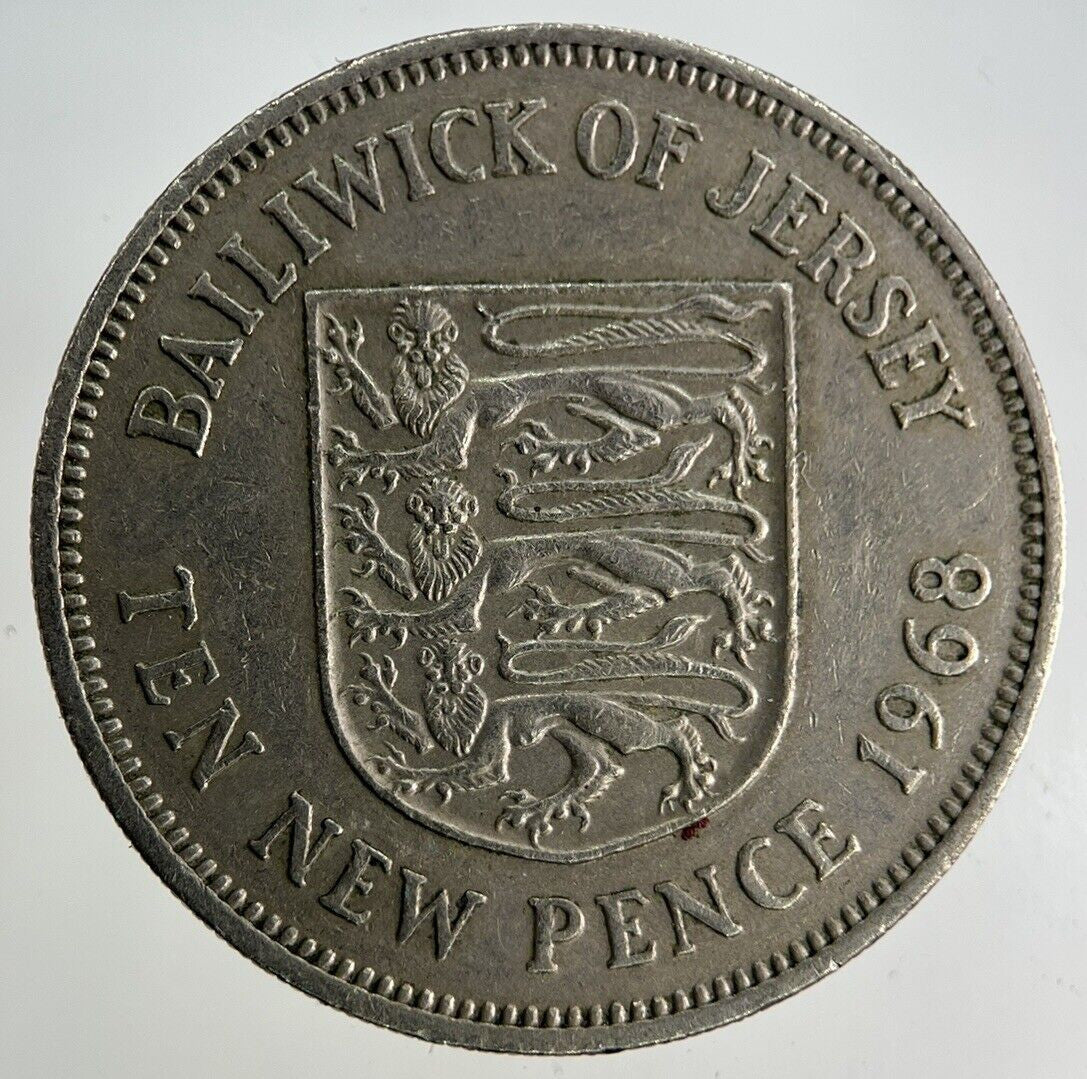 1968 Jersey 10p Ten-Pence Coin | Fine Collectable Grade