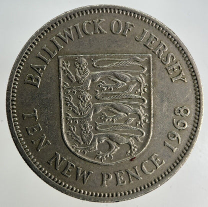 1968 Jersey 10p Ten-Pence Coin | Fine Collectable Grade
