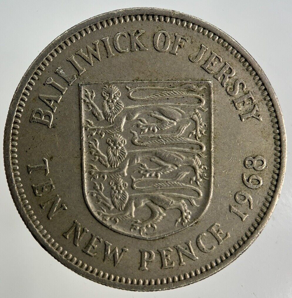 1968 Jersey 10p Ten-Pence Coin | Fine Collectable Grade
