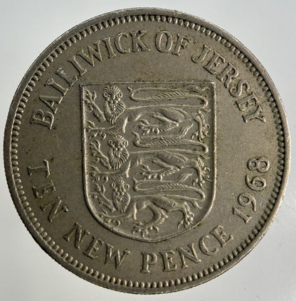 1968 Jersey 10p Ten-Pence Coin | Fine Collectable Grade