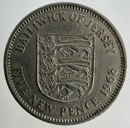 1968 Jersey 5p Five-Pence Coin | Fine Collectable Grade