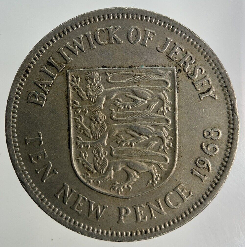 1968 Jersey 10p Ten-Pence Coin | Fine Collectable Grade