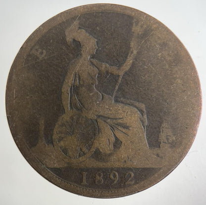 1892 Victoria One Penny Coin | Collectable Grade