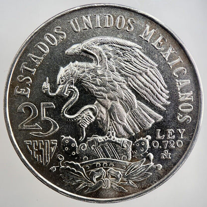 1968 Mexico 25 Pesos Olympics Silver Coin | Very High Grade | a2966