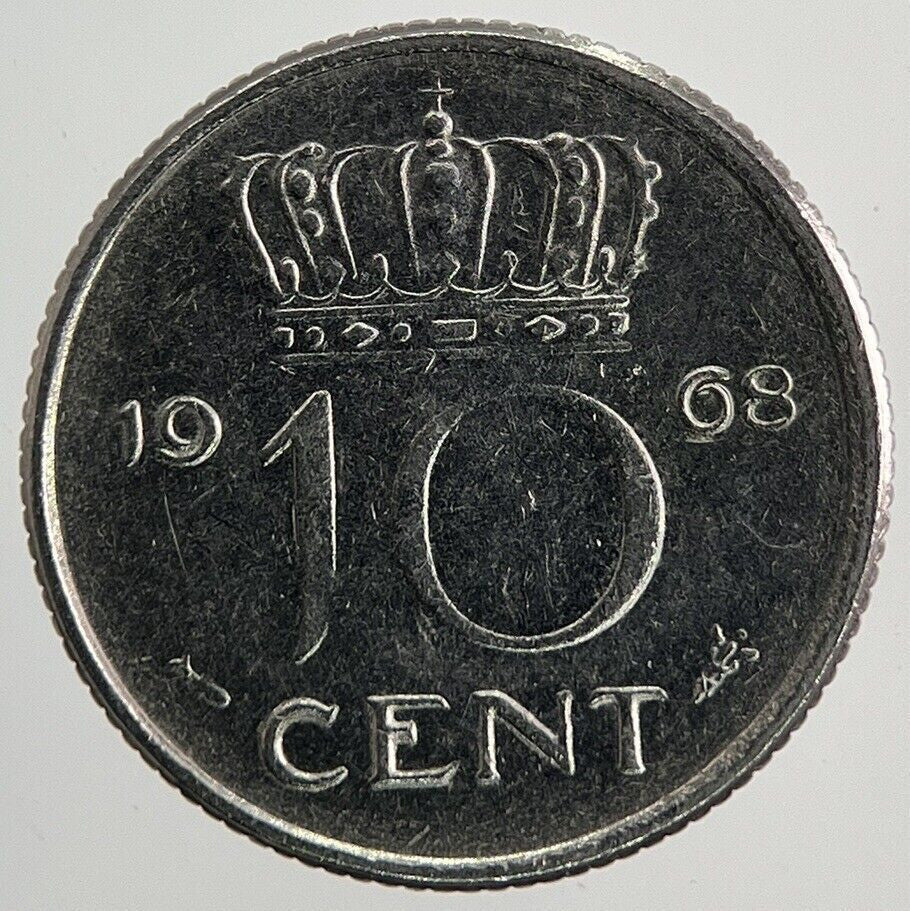 1968 Netherlands 10 Cents Coin | Very High Grade