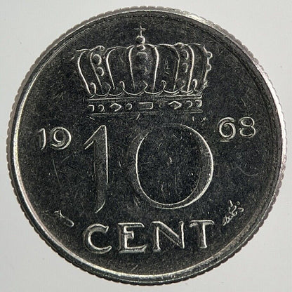 1968 Netherlands 10 Cents Coin | Very High Grade