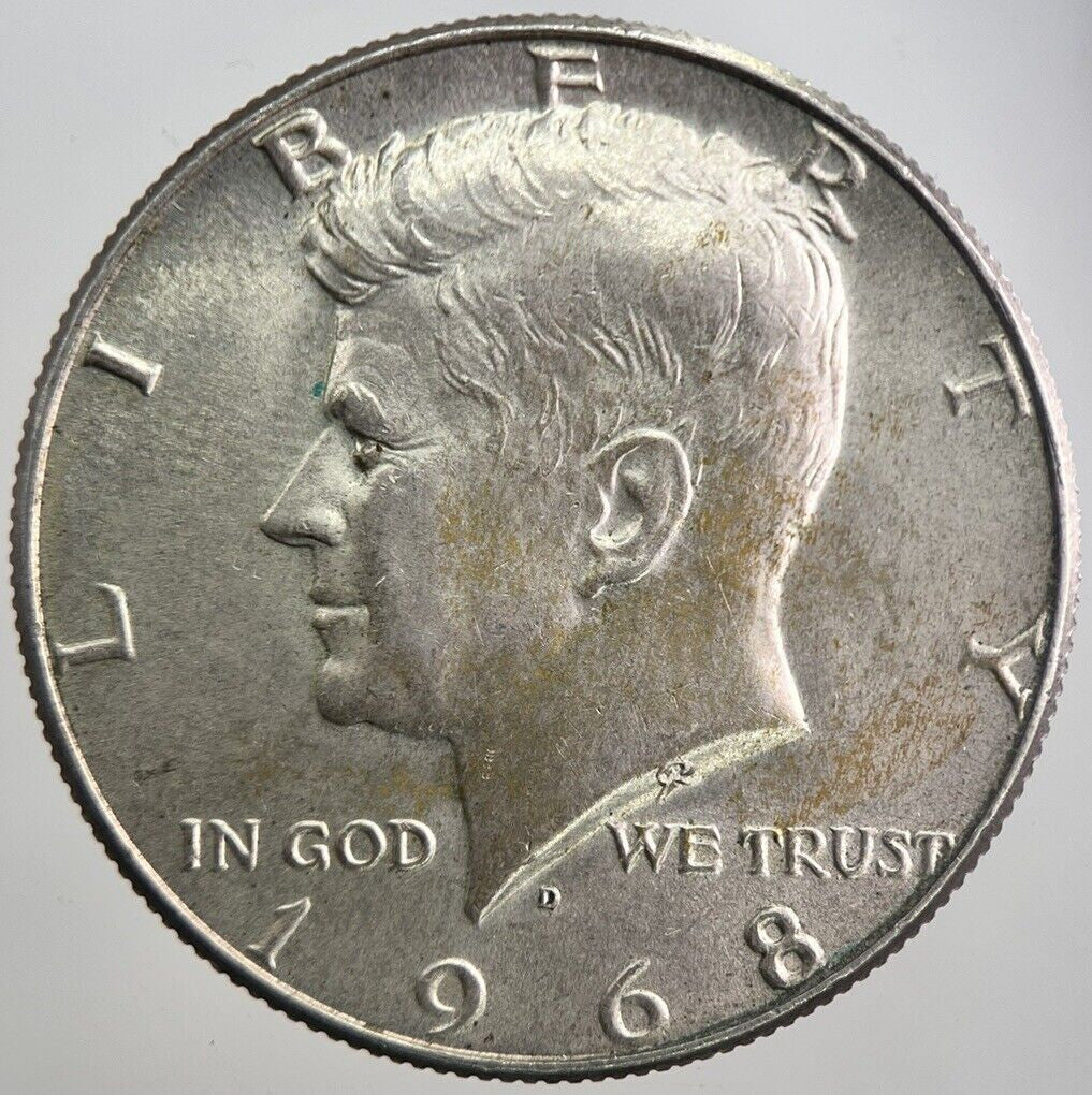 1968-D US USA Kennedy Half Dollar Silver Coin | Very High Grade | a7768