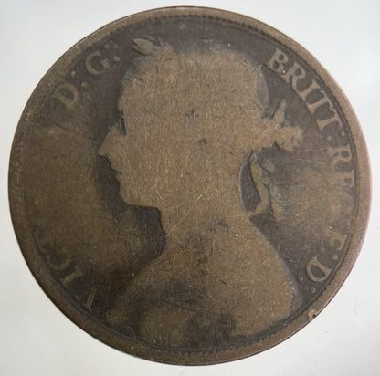 1892 Victoria One Penny Coin | Collectable Grade