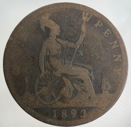 1892 Victoria One Penny Coin | Collectable Grade