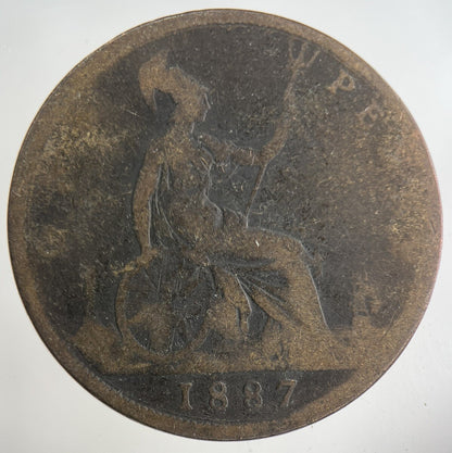 1887 Victoria One Penny Coin | Collectable Grade
