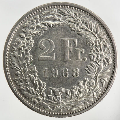 1968 Switzerland Swiss 2 Franc Coin | Very High Grade