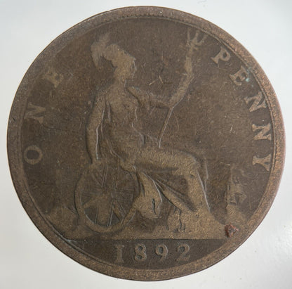 1892 Victoria One Penny Coin | Collectable Grade