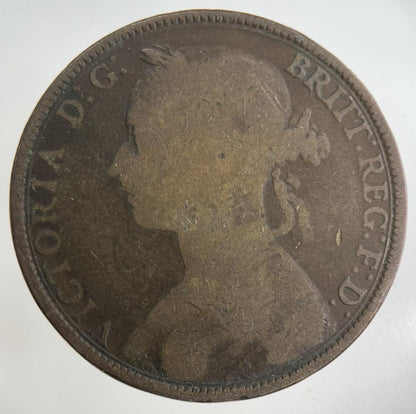 1892 Victoria One Penny Coin | Collectable Grade