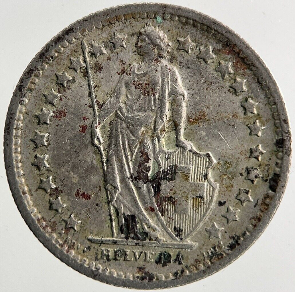 1968 Switzerland Swiss 1/2 Half Franc Silver Coin | Fine Collectable Grade