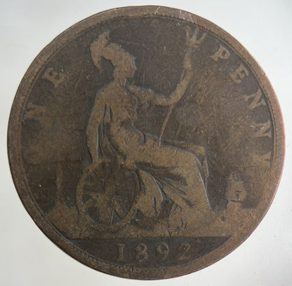 1892 Victoria One Penny Coin | Collectable Grade