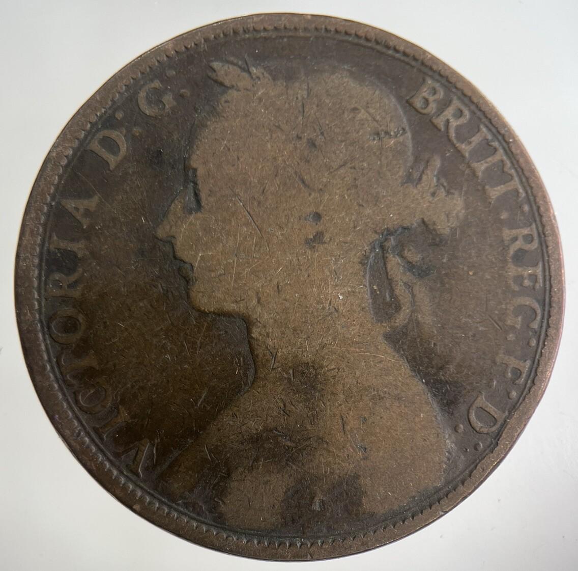 1892 Victoria One Penny Coin | Collectable Grade