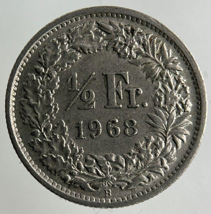 1968 Switzerland Swiss 1/2 Half Franc Coin | Fine Collectable Grade