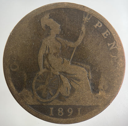 1891 Victoria One Penny Coin | Collectable Grade