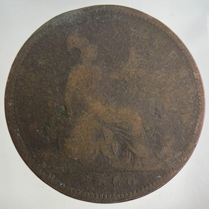 1866 Victoria One Penny Coin | Collectable Grade