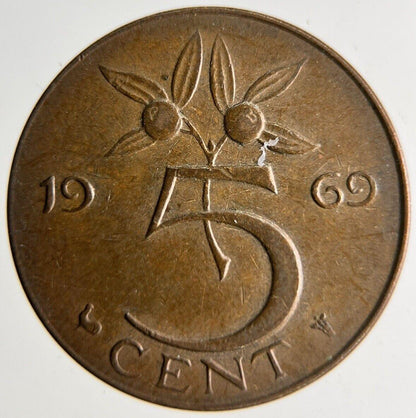 1969 Netherlands 5 Cents Coin | Fine Collectable Grade