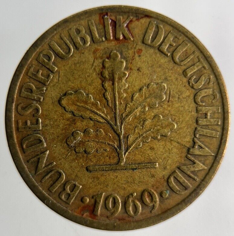 1969 Germany 10 Pfennig Coin | Fine Collectable Grade