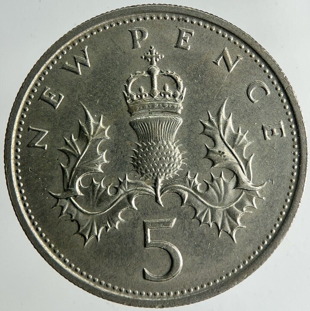 1969 Elizabeth II 5p Five-Pence Coin | Fine Collectable Grade