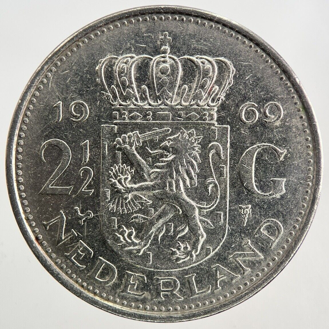 1969 Netherlands 2 1/2 Gulden Coin | Very High Grade