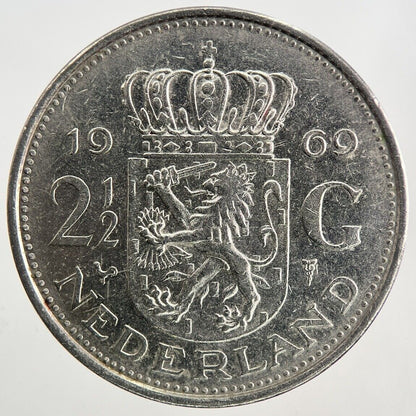 1969 Netherlands 2 1/2 Gulden Coin | Very High Grade