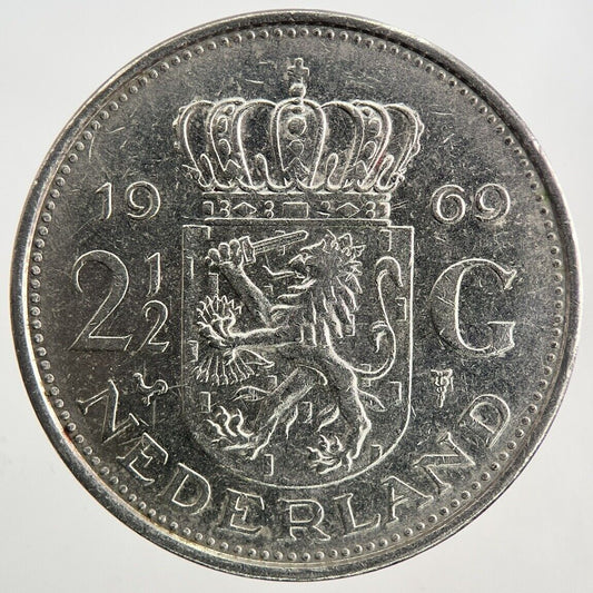 1969 Netherlands 2 1/2 Gulden Coin | Very High Grade