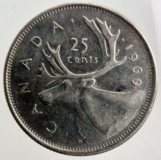 1969 Canada 25 Cents Coin | Fine Collectable Grade