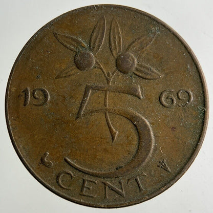 1969 Netherlands 5 Cents Coin | Fine Collectable Grade