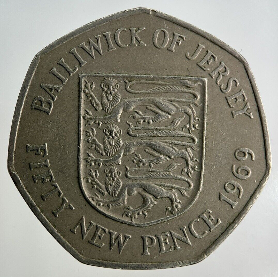 1969 Jersey 50p Fifty-Pence Coin | Fine Collectable Grade