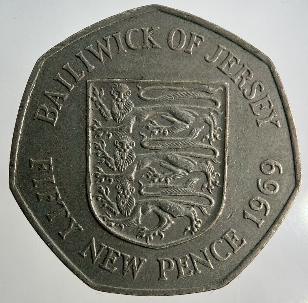 1969 Jersey 50p Fifty-Pence Coin | Fine Collectable Grade