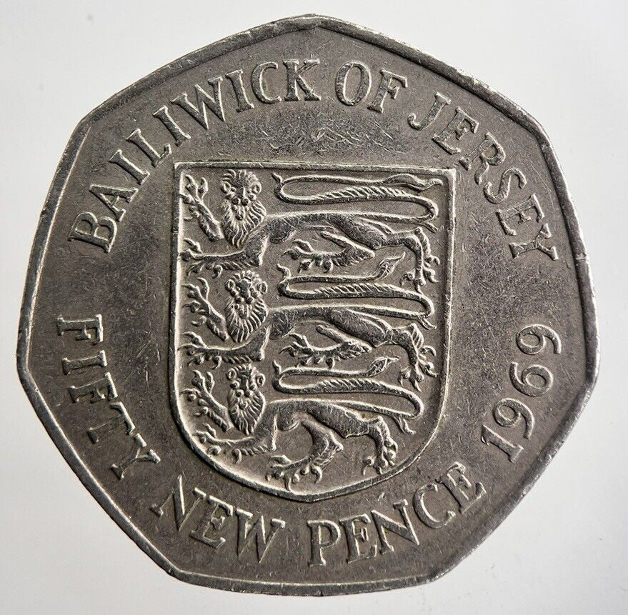 1969 Jersey 50p 50 Fifty-Pence Coin | Very High Grade | a4963