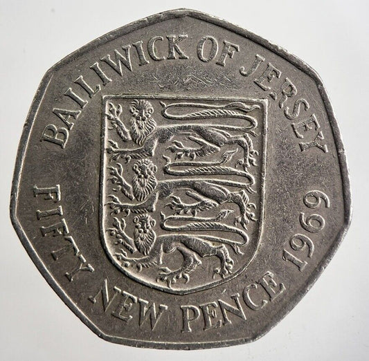 1969 Jersey 50p 50 Fifty-Pence Coin | Very High Grade | a4963