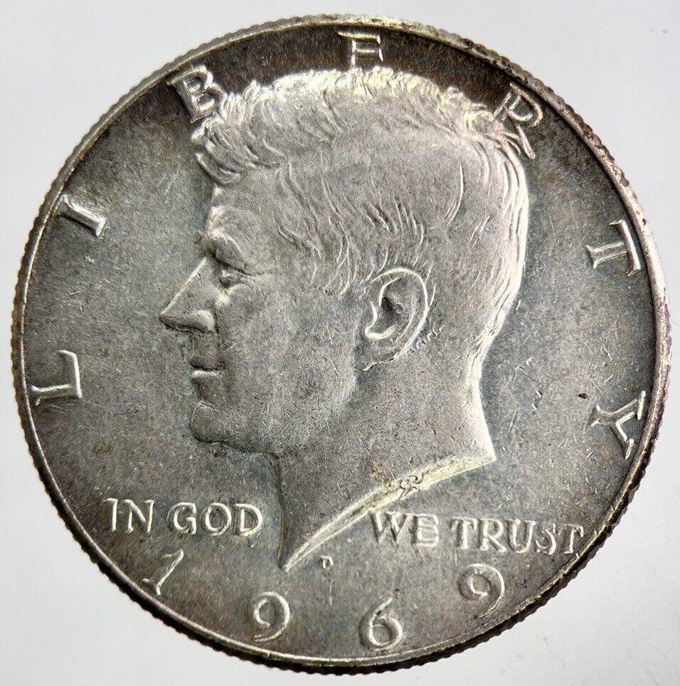 1969-D US USA Kennedy Half Dollar Silver Coin | Fine Collectable Grade