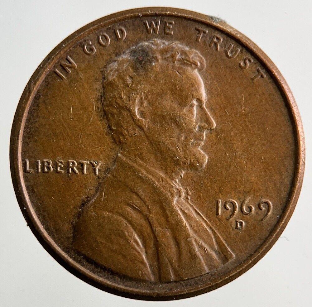 1969-D US USA Lincoln One Cent Coin | Fine Collectable Grade