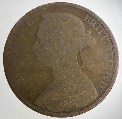 1885 Victoria One Penny Coin | Fair Grade