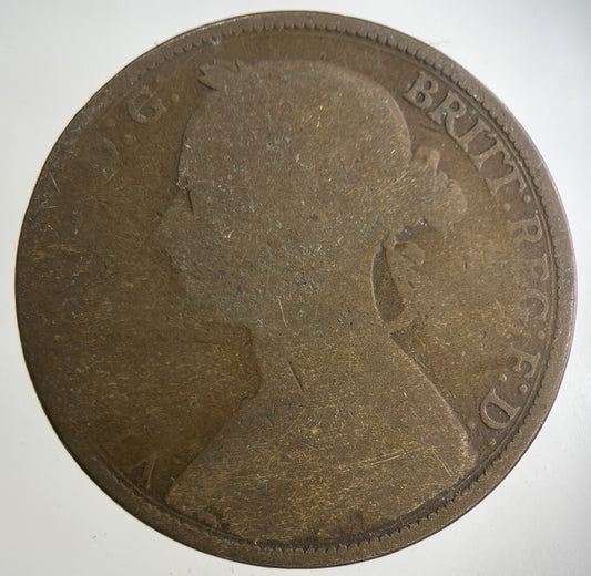 1885 Victoria One Penny Coin | Fair Grade