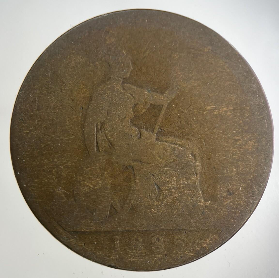 1885 Victoria One Penny Coin | Fair Grade