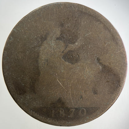 1870 Victoria One Penny Coin | Fair Grade