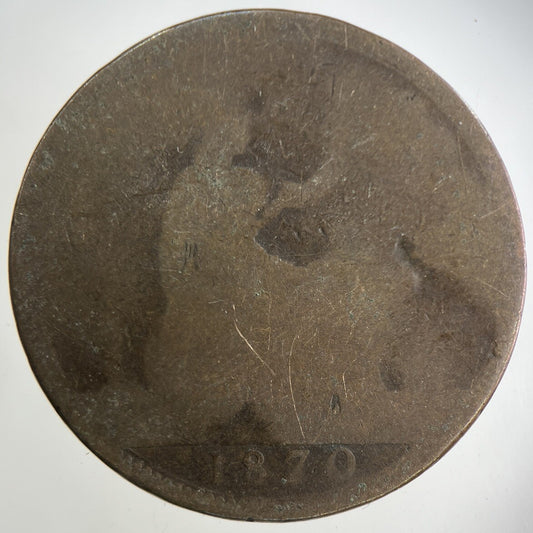 1870 Victoria One Penny Coin | Fair Grade