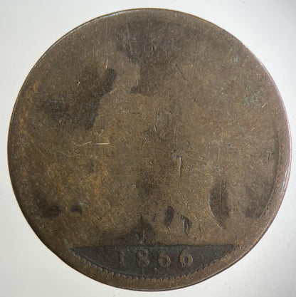 1866 Victoria One Penny Coin | Fair Grade