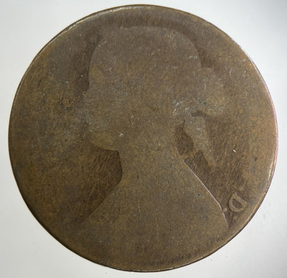 1861 Victoria One Penny Coin | Fair Grade