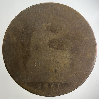 1861 Victoria One Penny Coin | Fair Grade